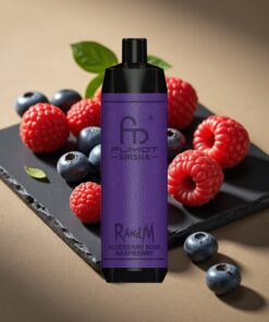 RandM Fumot Shisha 10000 Puffs Wegwerp Vape Blauwe Bes Zure Framboos met LED Indicator