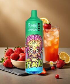 RandM Fumot Tornado 9000 Puffs Wegwerp Vape Aardbei Citroen & RandM Tornado 9000 Puffs - 850 mAh, 18 mL