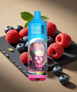 RandM Fumot Tornado 9000 Puffs Wegwerp Vape Blauwe Bes Zure Framboos 18 mL Mesh Coil RandM Tornado 9000 Puffs 850 mAh RGB Display
