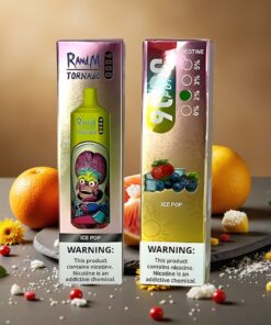 RandM Fumot Tornado 9000 Puffs Wegwerp Vape IJspop 18 mL Mesh Coil RandM Tornado 9000 Puffs 850 mAh RGB Display
