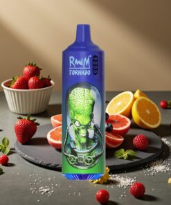 RandM Fumot Tornado 9000 Puffs Wegwerp Vape Meneer Blauw met 18 mL en Mesh Coil RandM Tornado 9000 Puffs met 850 mAh en RGB Display