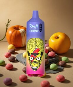 RandM Fumot Tornado 9000 Puffs Wegwerp Vape Skittles 18mL Mesh Coil RandM Tornado 9000 Puffs 850 mAh RGB Display