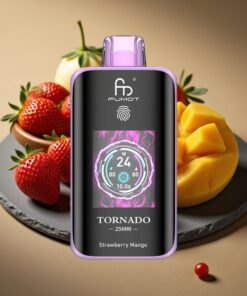 Fumot Tornado 25000 Puffs Wegwerp Vape Aardbei Mango met HD Scherm & Type-C