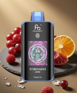 Fumot Tornado 25000 Puffs Wegwerp Vape Druif IJs met HD Scherm & 700mAh Batterij